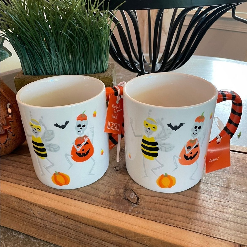 LANG CERAMIC “SKELETON DANCERS” MUGS